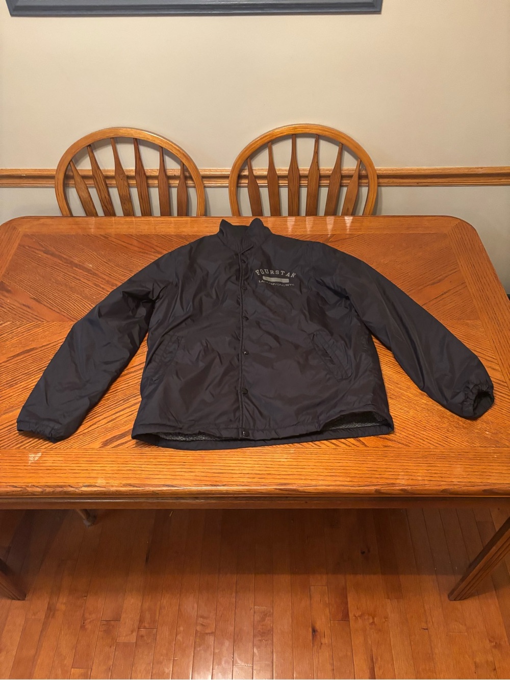 Fourstar Skateboards Coaches Jacket Mens Large Sherpa Lined Black